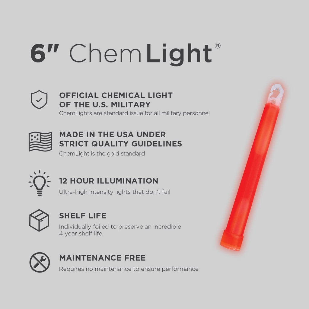 Cyalume Chemlight, 6 Inch, Red