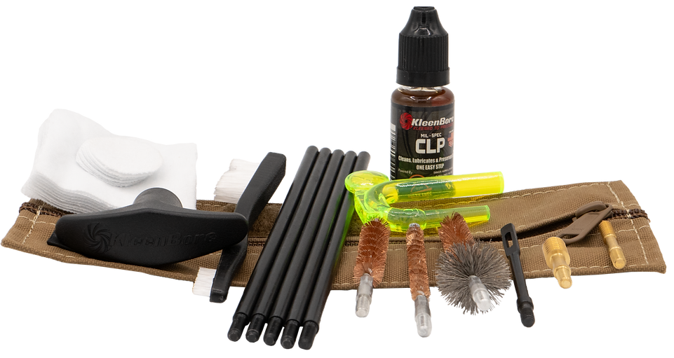 KleenBore Military/LE 5.56/9mm Combo Tactical Cleaning Kit, Coyote