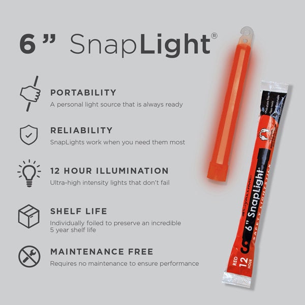 Cyalume Snaplight, 6 Inch, Red