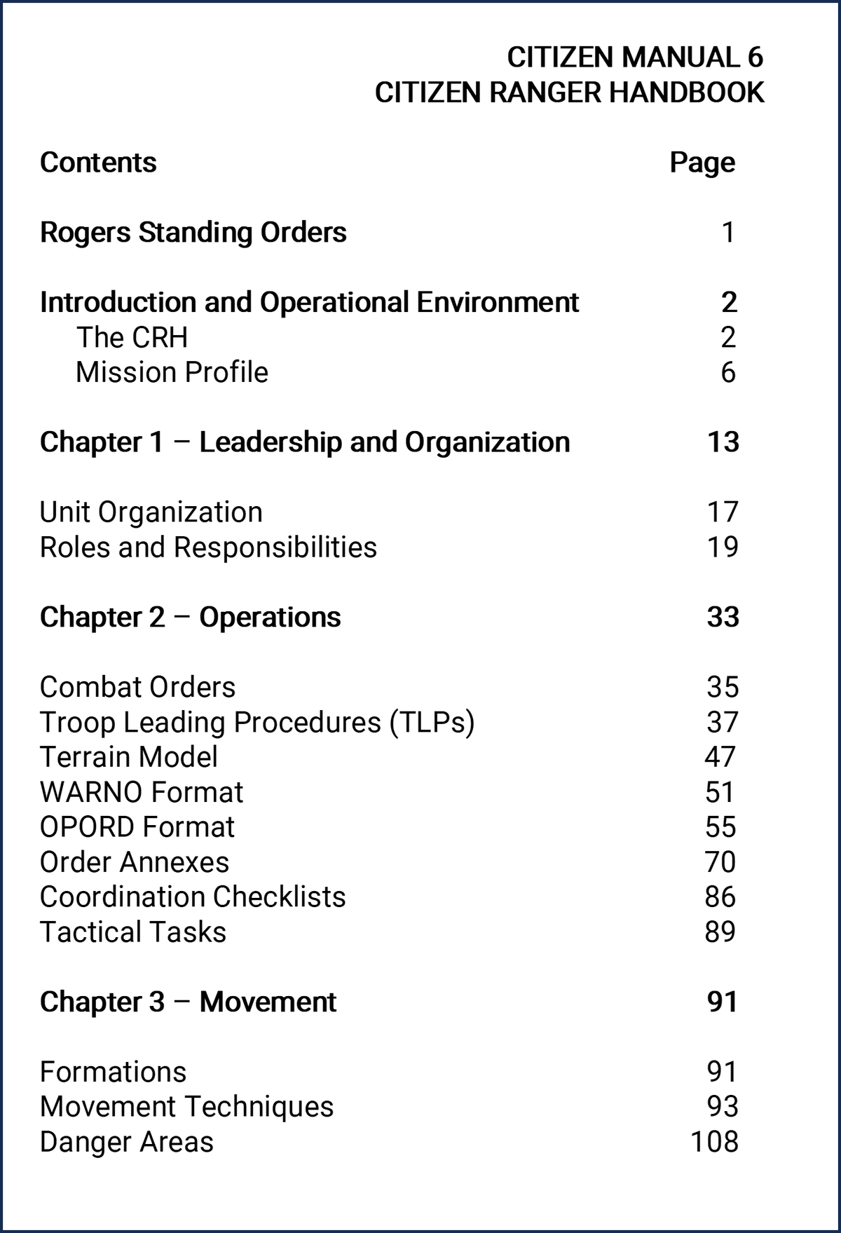 CM-6 Citizen Ranger Handbook by Jack Morris with Mark Robinson