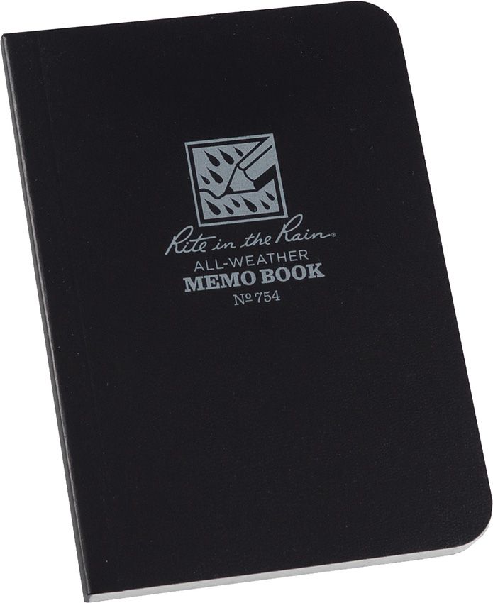 Rite in the Rain Soft Cover Memo Book, 3.5" x 5", Black