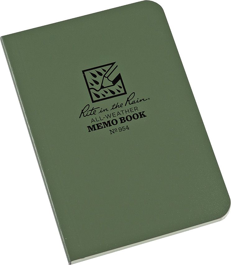 Rite in the Rain Soft Cover Memo Book, 3.5" x 5", Green