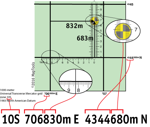 MapTools Improved Military Style UTM/MGRS Coordinate Scale and Protractor